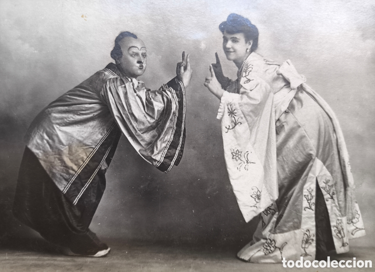 Postales: D&Uacute;O C&Oacute;MICO TEATRO POSTAL FOTOGR&Aacute;FICA C. 1910