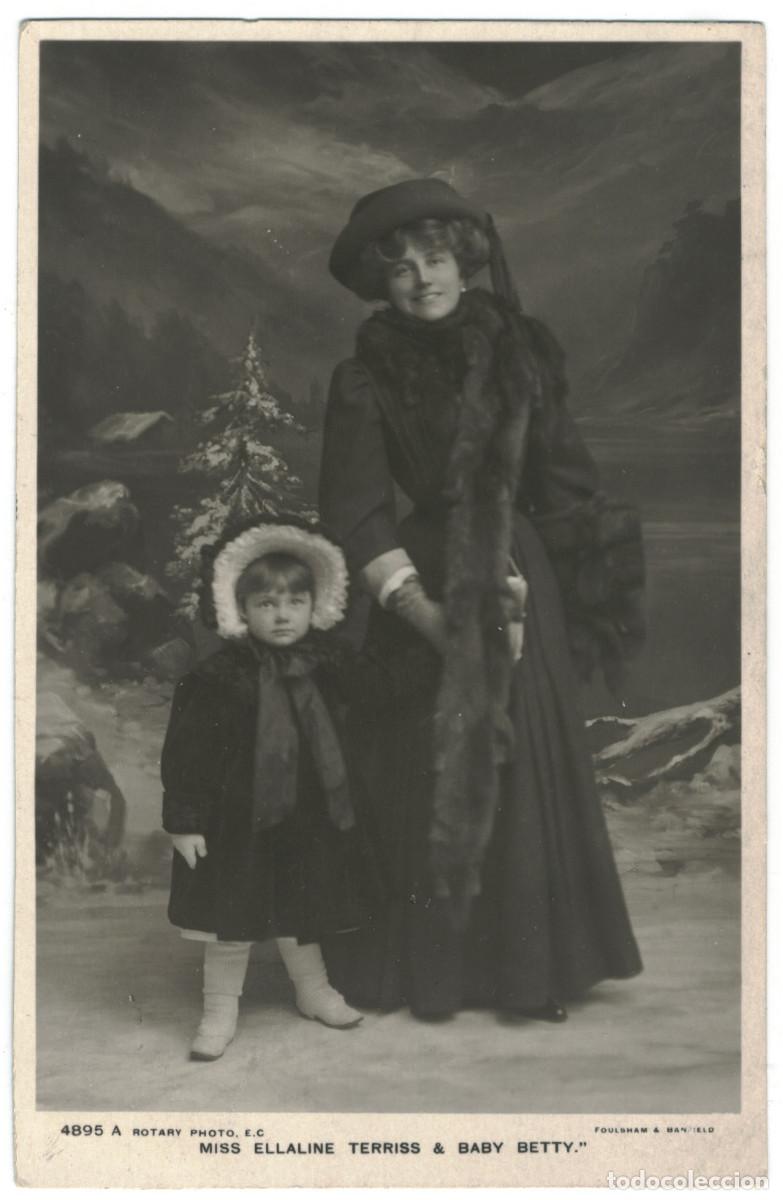 Postales: Serie 3 Postales Actriz TERRISS, Ellaline (Mrs. Seymour Hicks)_Rotary. 4895 A, C, D