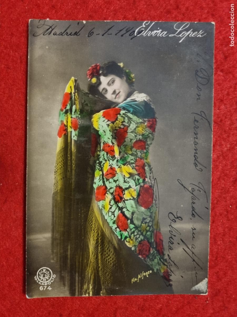 Postcards: POSTAL ACTRIZ TEATRO CUPLETISTA ELVIRA LOPEZ ANTIGUA ORIGINAL P2416