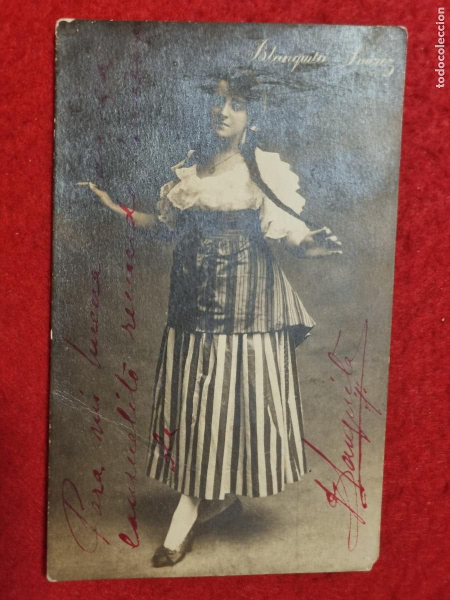 Postales: POSTAL ACTRIZ TEATRO CUPLETISTA BLANQUITA SUARES DEDICATORIA Y AUTOGRAFO ANTIGUA ORIGINAL P2438