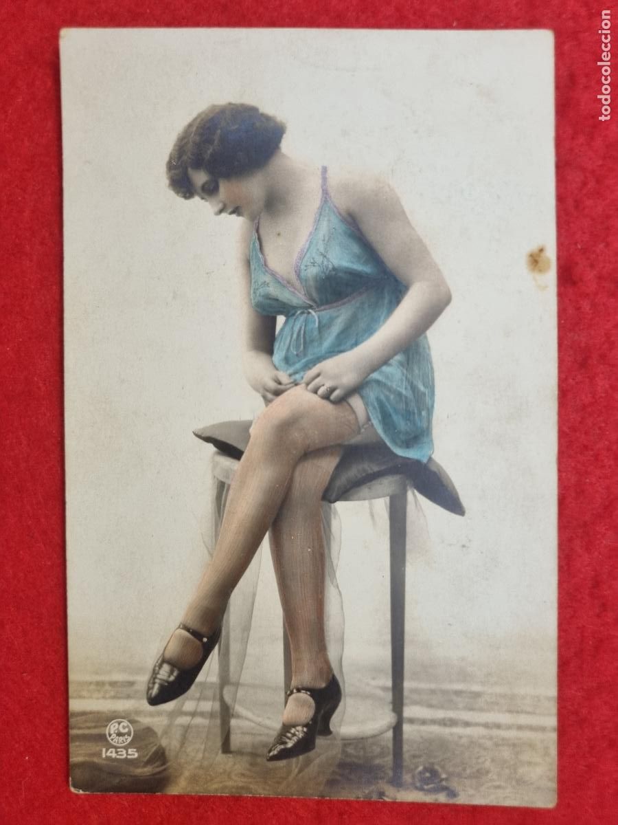 Postales: POSTAL CHICA LENCERIA EROTICA COLOREADA ANTIGUA ORIGINAL ORIGINAL P2471