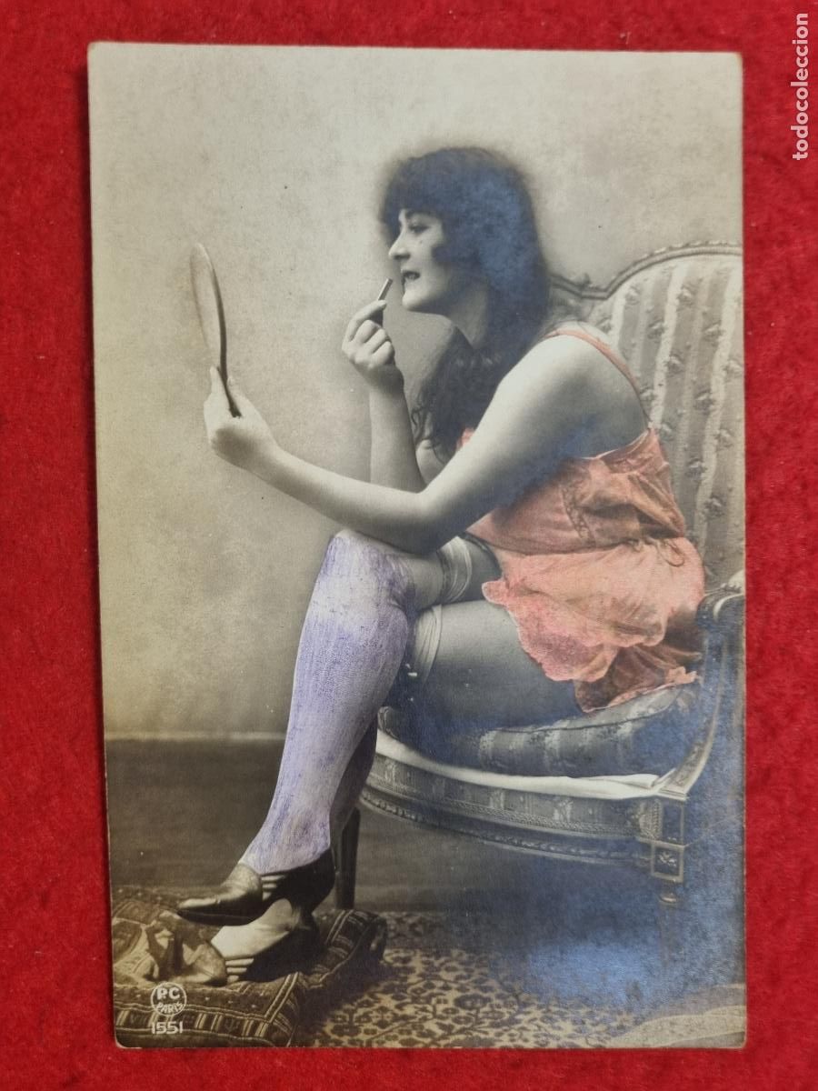 Postales: POSTAL CHICA LENCERIA EROTICA COLOREADA ANTIGUA ORIGINAL ORIGINAL P2472