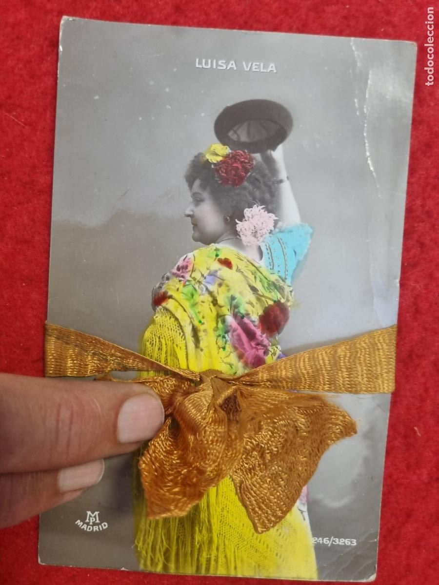 Postales: POSTAL ACTRIZ TEATRO CUPLETISTA LUISA VELA BORDADA A MANO ANTIGUA ORIGINAL P2475