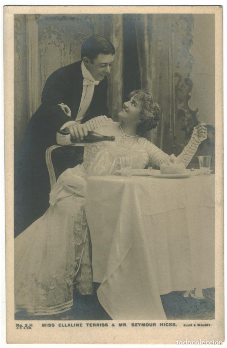 Postales: Serie 2 Postales Actriz TERRISS, Ellaline & HICKS, Seymour_Beagles. 2 F, H. Photo Ellis & Wal&eacute;ry