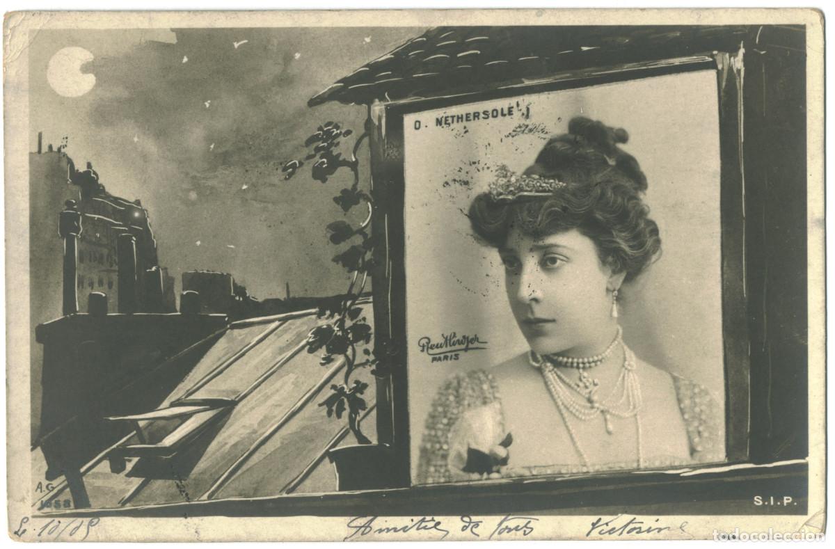 Postales: Actriz belle epoque NETHERSOLE, Olga_SIP. 1058. Photo Reutlinger. Illustration A