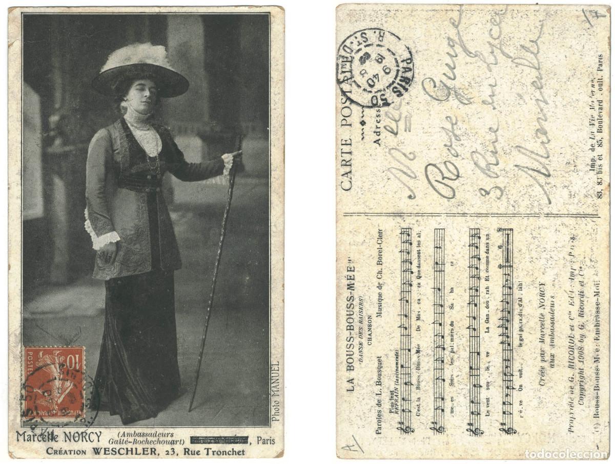 Postales: Actriz belle epoque NORCY, Marcelle_La Vie Moderne. Ambassadeurs, Gaite Rochecjhouart. Photo Manuel