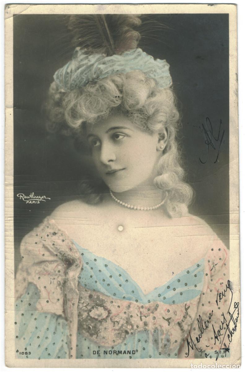 Postales: Serie 2 Postales Actriz belle epoque NORMAND, de_SIP. 1089. Photo Paul Boyer