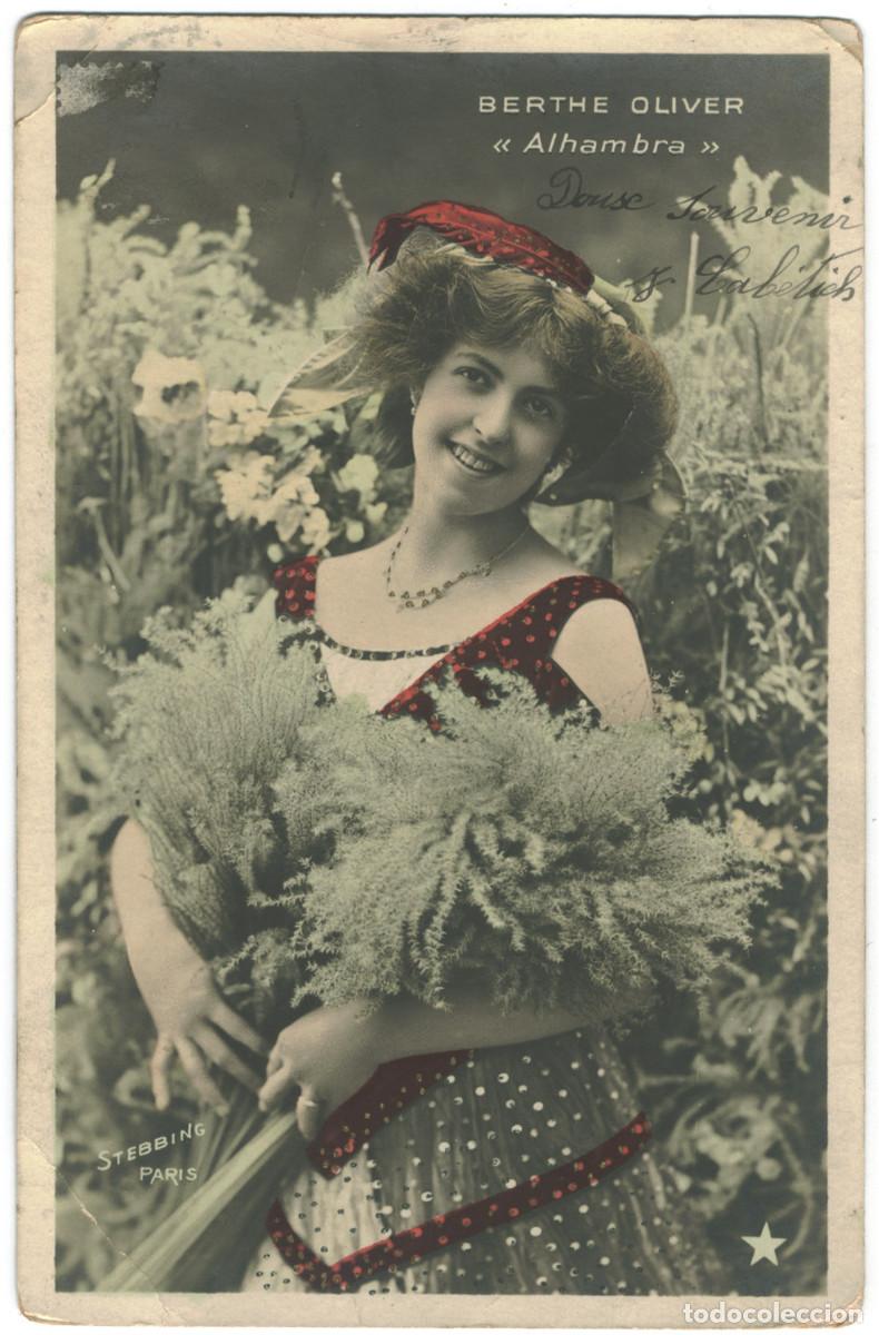 Postales: Actriz belle epoque OLIVER, Berthe_&Eacute;toile. 784-77. Alhambra. Photo Stebbing