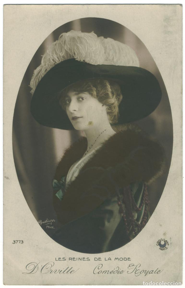Postales: Actriz belle epoque ORVILLE, Mlle d`_Croissant (Les reines de la mode; 3773). Com&eacute;die Royale