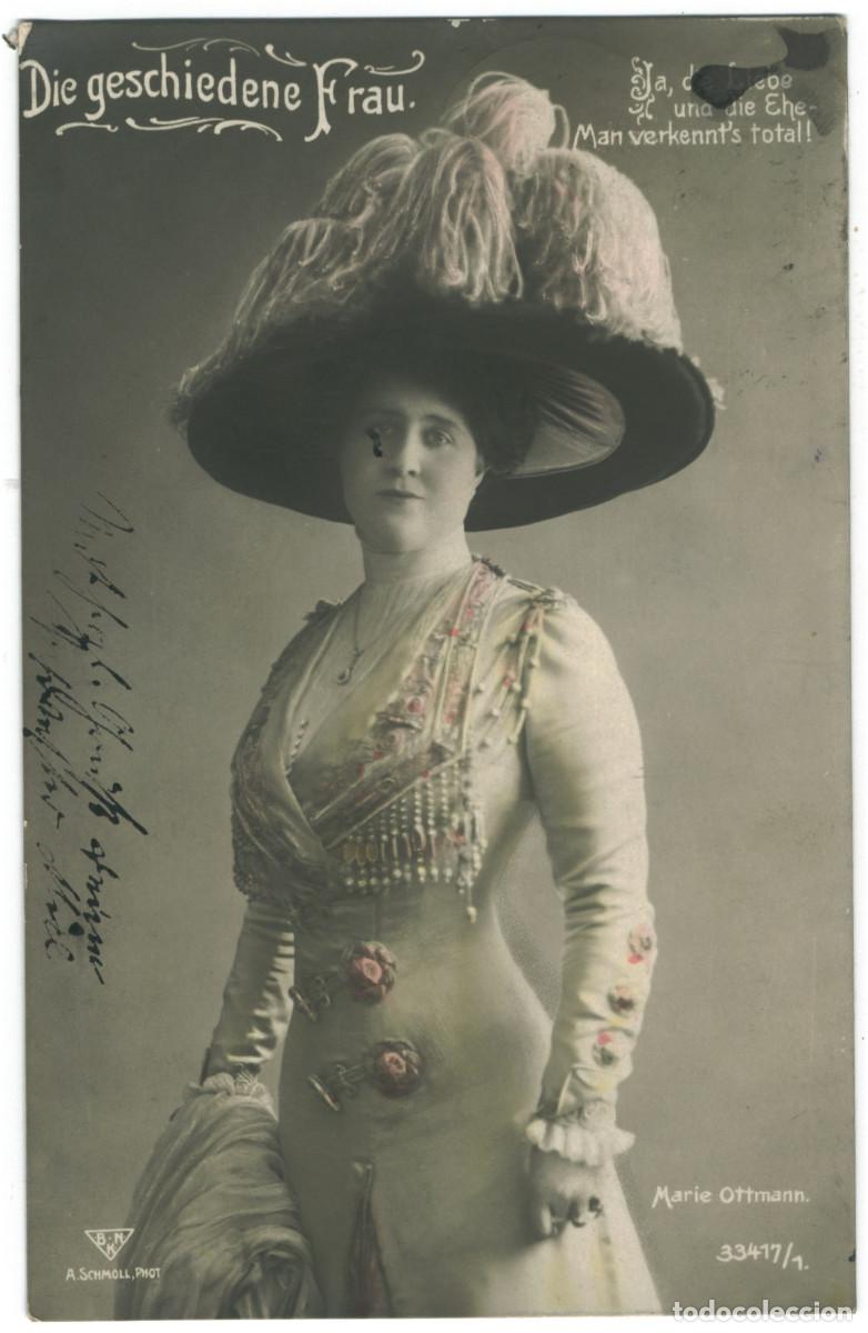 Postales: Actriz belle epoque OTTMANN, Marie_BNK. 33417-1. In Die Geschiedene Frau. Photo A. Schmoll