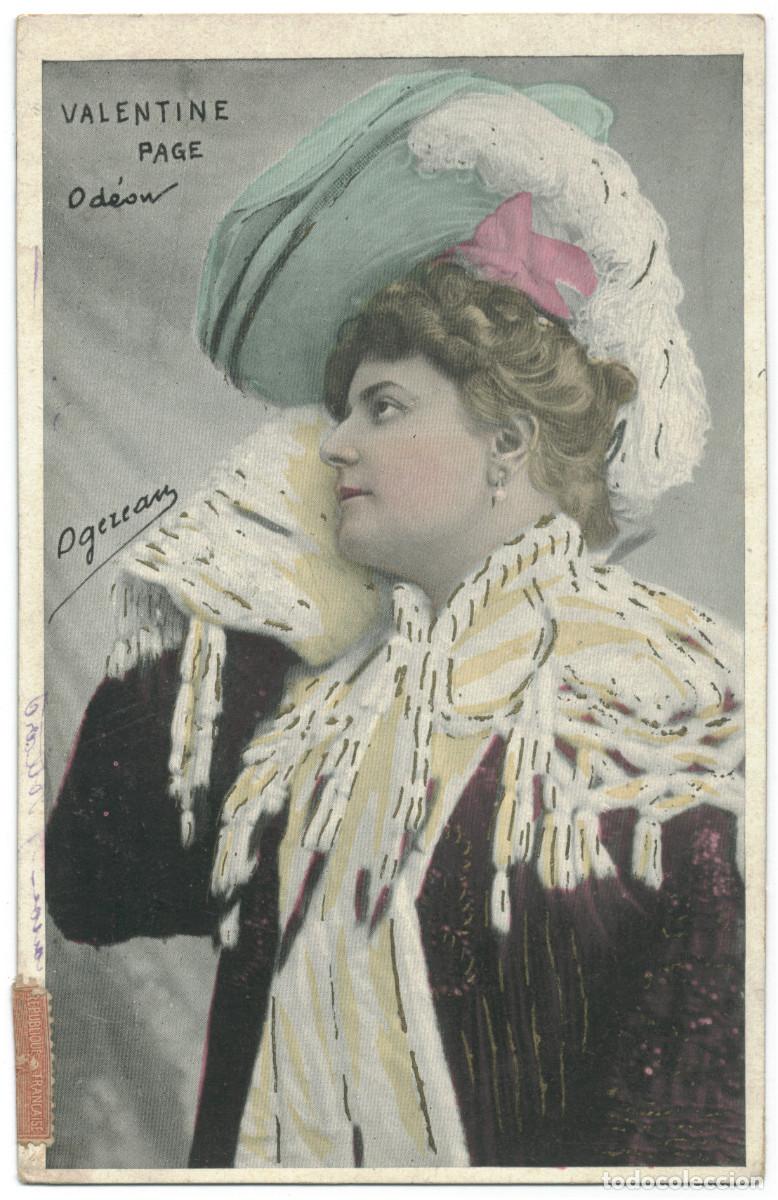 Postales: Actriz belle epoque PAGE, Valentine_Sin datos. Od&eacute;on. Photo Ogereau d