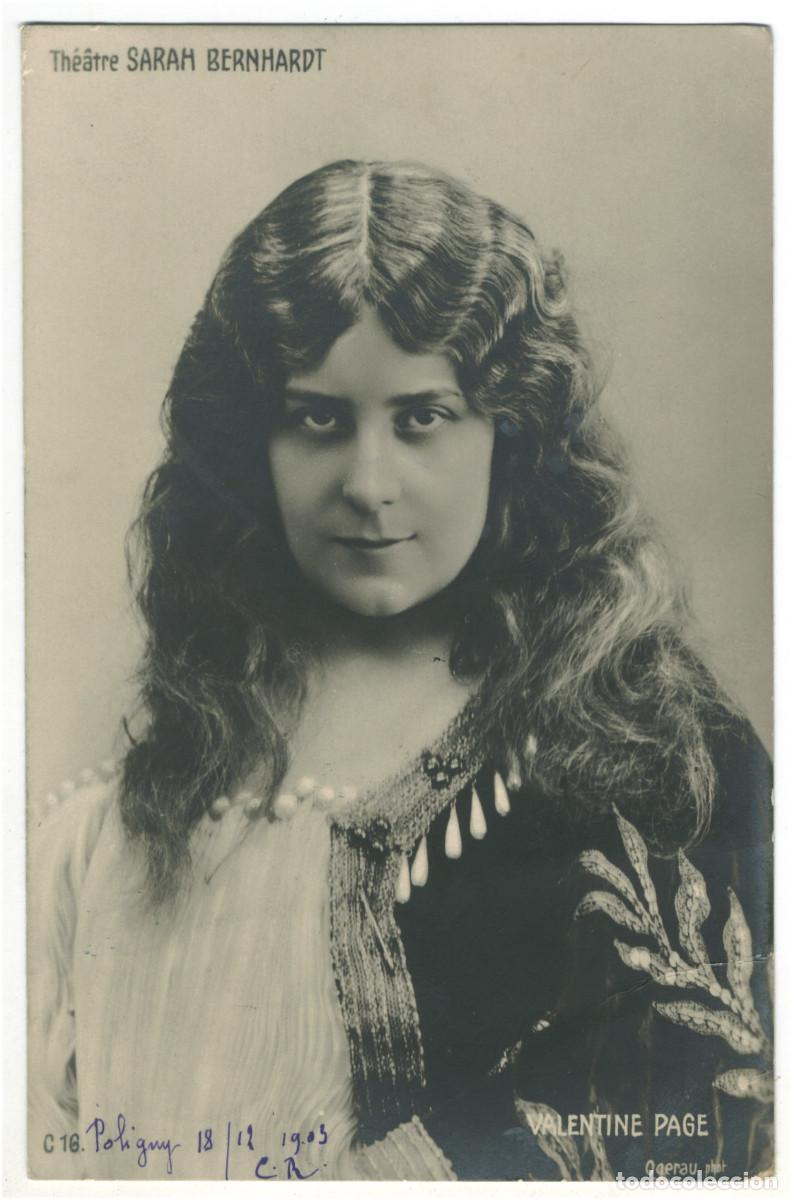Postales: Actriz belle epoque PAGE, Valentine_Sin datos. C 16. Th&eacute;&acirc;tre Sarah Bernhardt. Photo Ogereau
