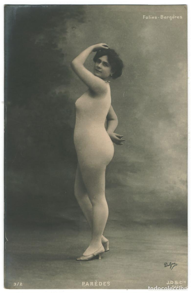 Postales: Actriz belle epoque y cupletista PAR&Egrave;DES_JD. 3-2. Folies Berg&eacute;res. Photo Duguy