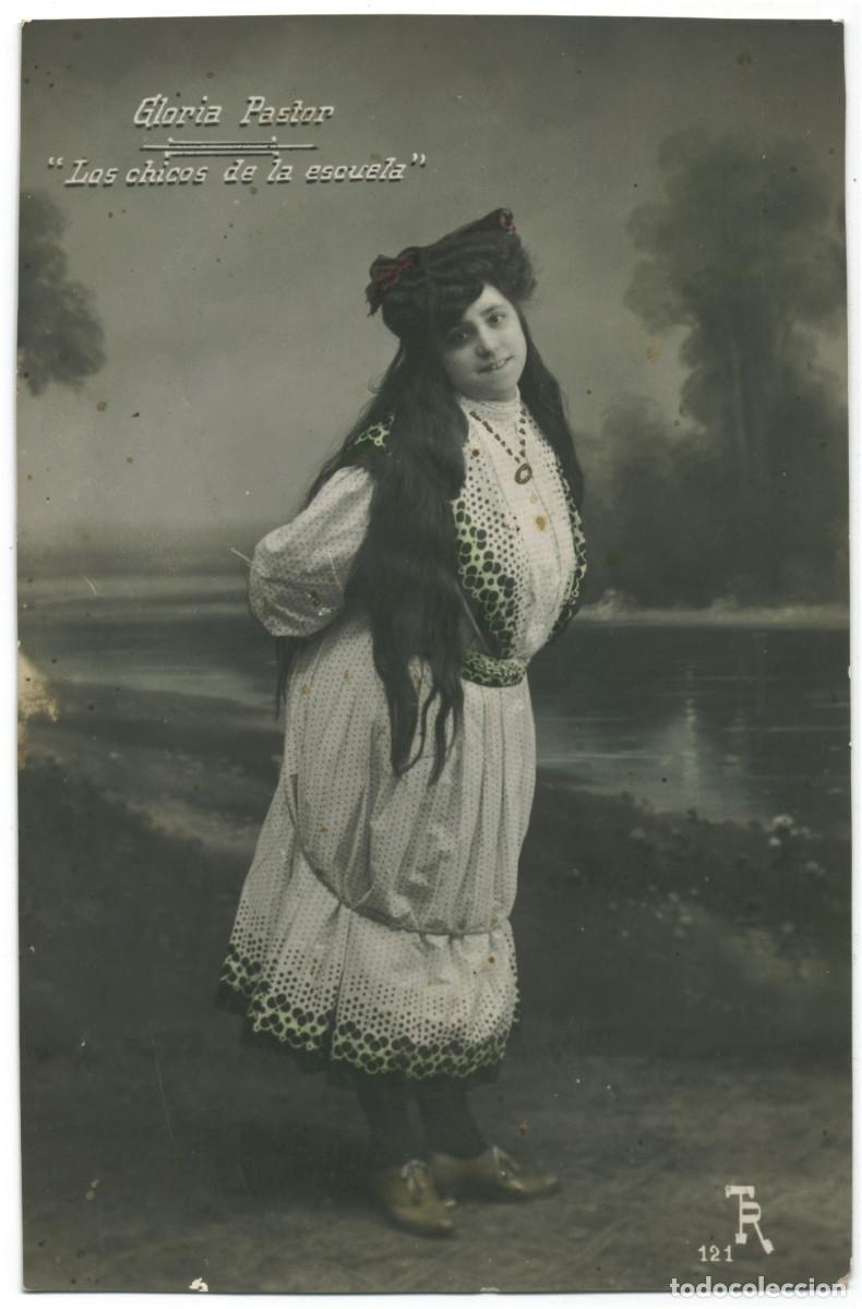 Postales: Actriz belle epoque PASTOR, Gloria_TR. 121. En Los chicos de la escuela