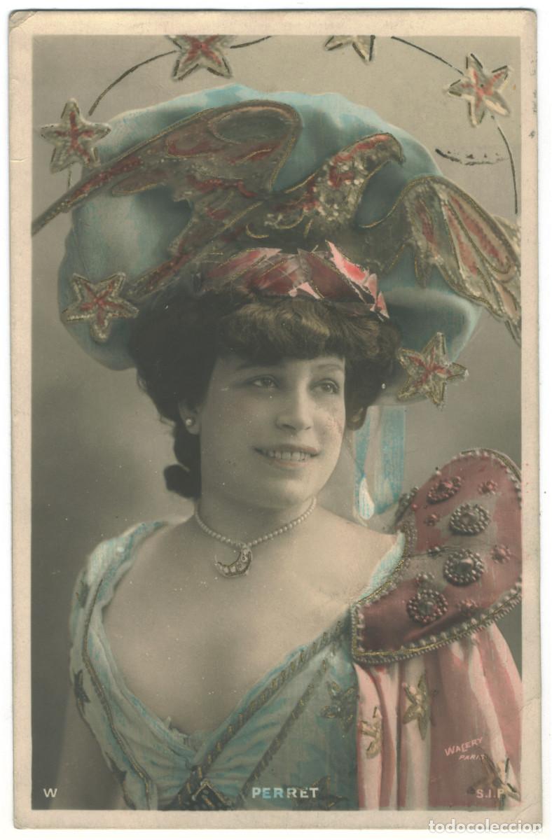 Postales: Actriz belle epoque PERRET_SIP. 5157. Photo Wal&eacute;ry