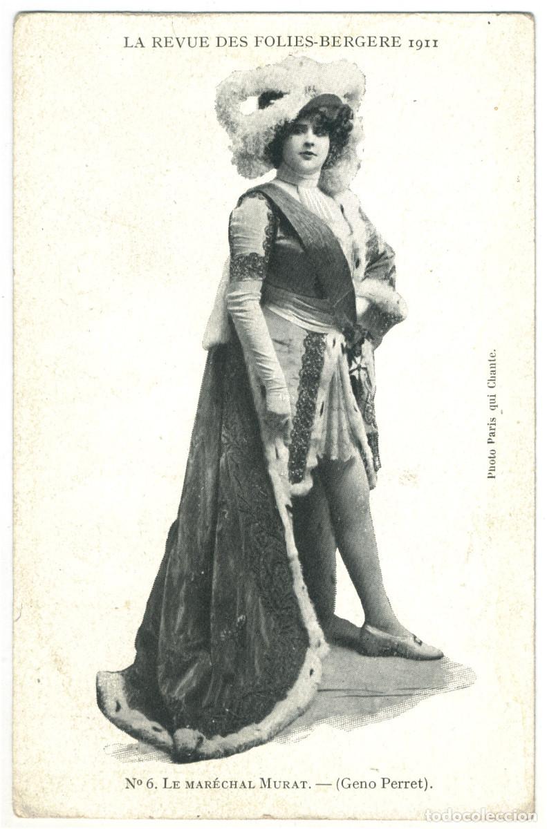 Postales: Actriz belle epoque PERRET, Geno_ Paris qui chante. In Le mar&eacute;chal Murat, at Folies Bergere