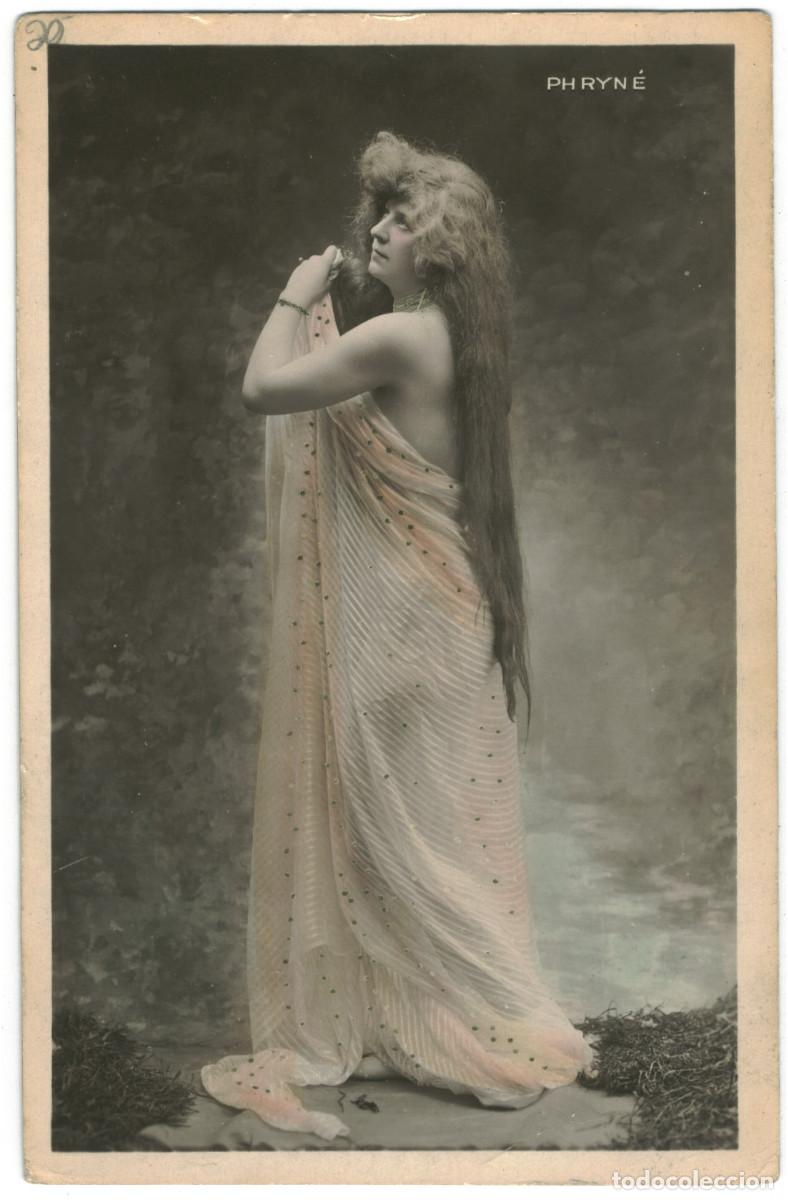Postales: Serie 2 Postales Actriz belle epoque PHRYN&Eacute;_Emaillographie (V; 3009)