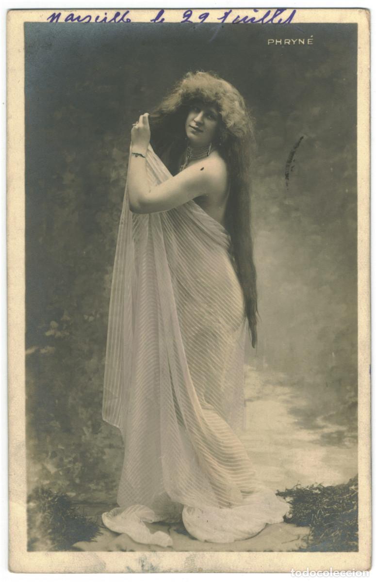 Postales: Actriz belle epoque PHRYN&Eacute;_Emaillographie (V; 3009)