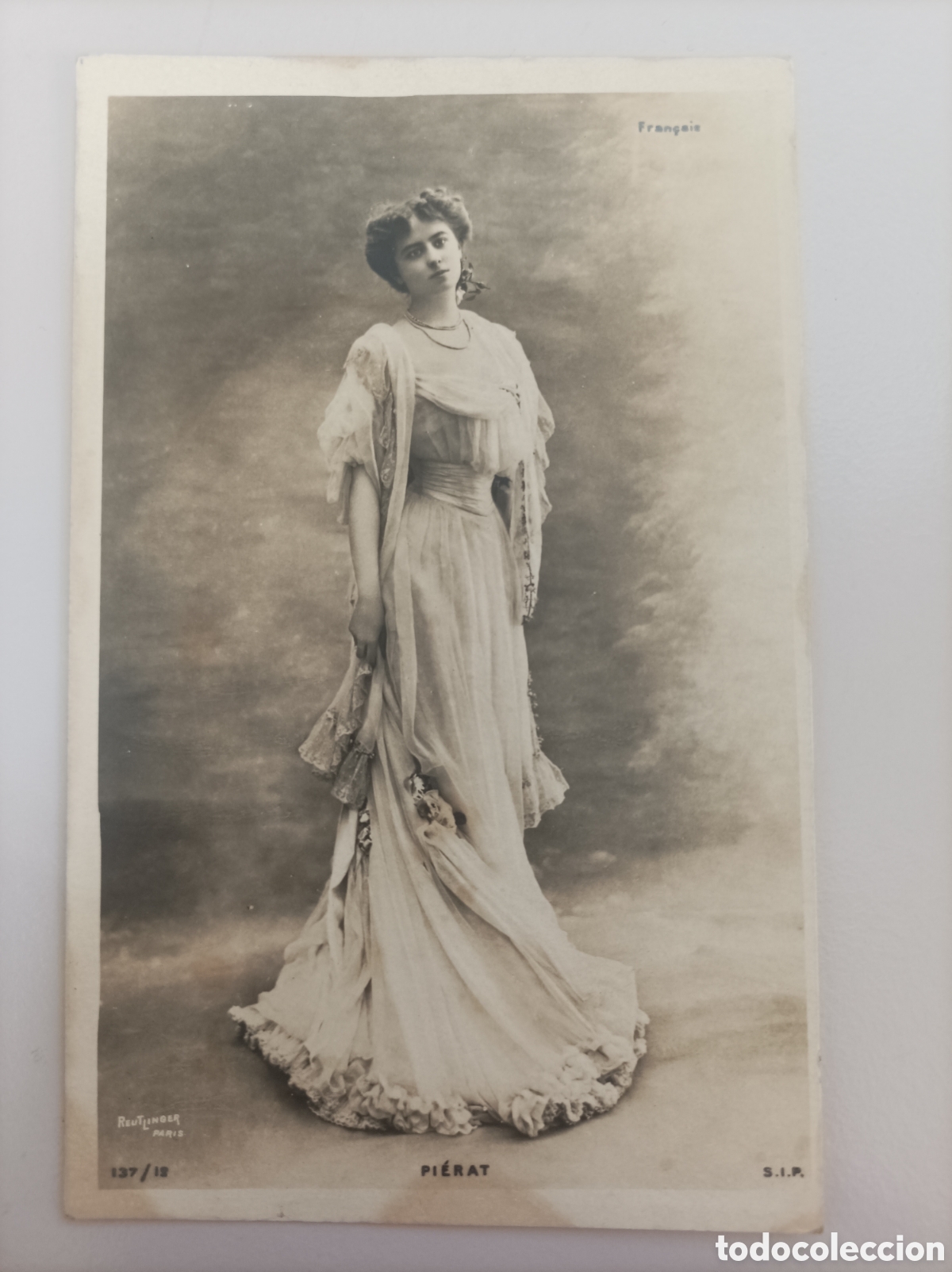 Postales: Actriz belle epoque PI&Eacute;RAT_ SIP. 137-12. Th&eacute;&acirc;tre Fran&ccedil;ais. Photo Reutlinger