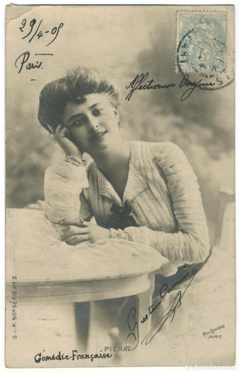 Postales: Actriz belle epoque PI&Eacute;RAT_SIP. 50-3. Photo Reutlinger
