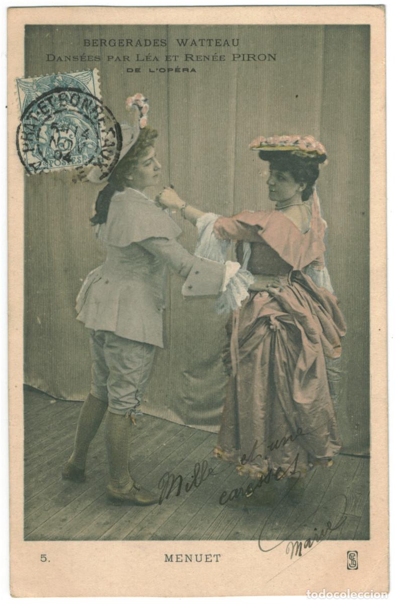 Postales: Actriz belle epoque PIRON, L&eacute;a & Ren&eacute;e (danse)_STE. 5. In Bergerades Watteau, at Op&eacute;ra