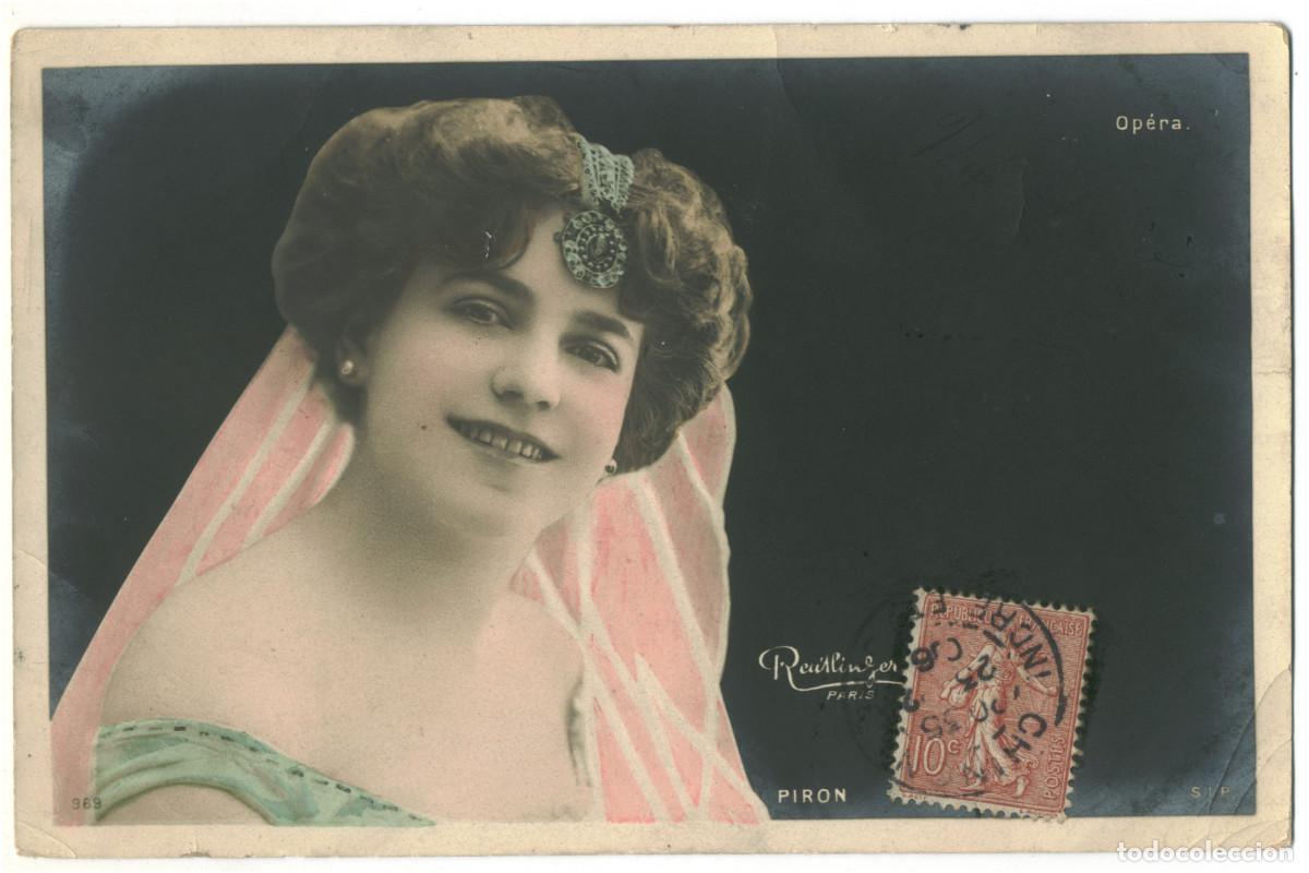 Postales: Actriz belle epoque PIRON, L&eacute;a_SIP. 969. Op&eacute;ra. Photo Reutlinger