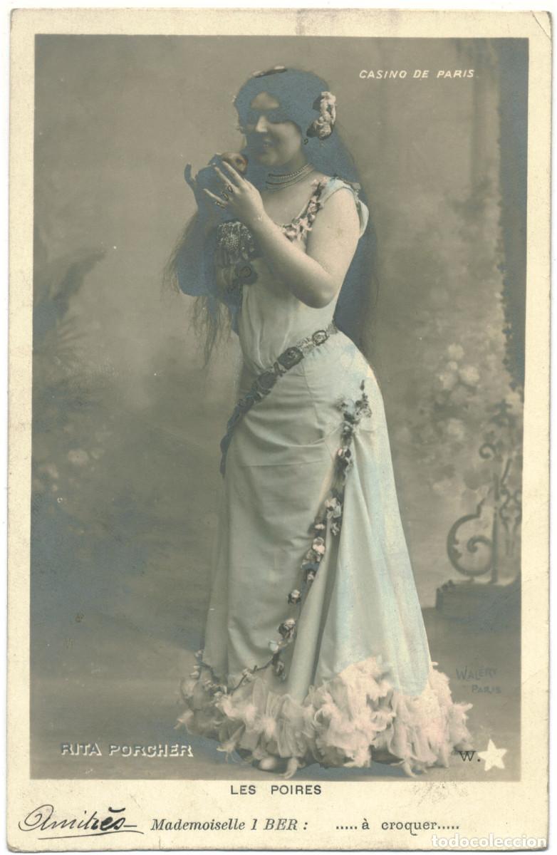 Postales: Actriz belle epoque PORCHER, Rita_W &Eacute;toile. Casino de Paris. Mlle. 1 Ber &agrave; croquer. Photo Wal&eacute;ry