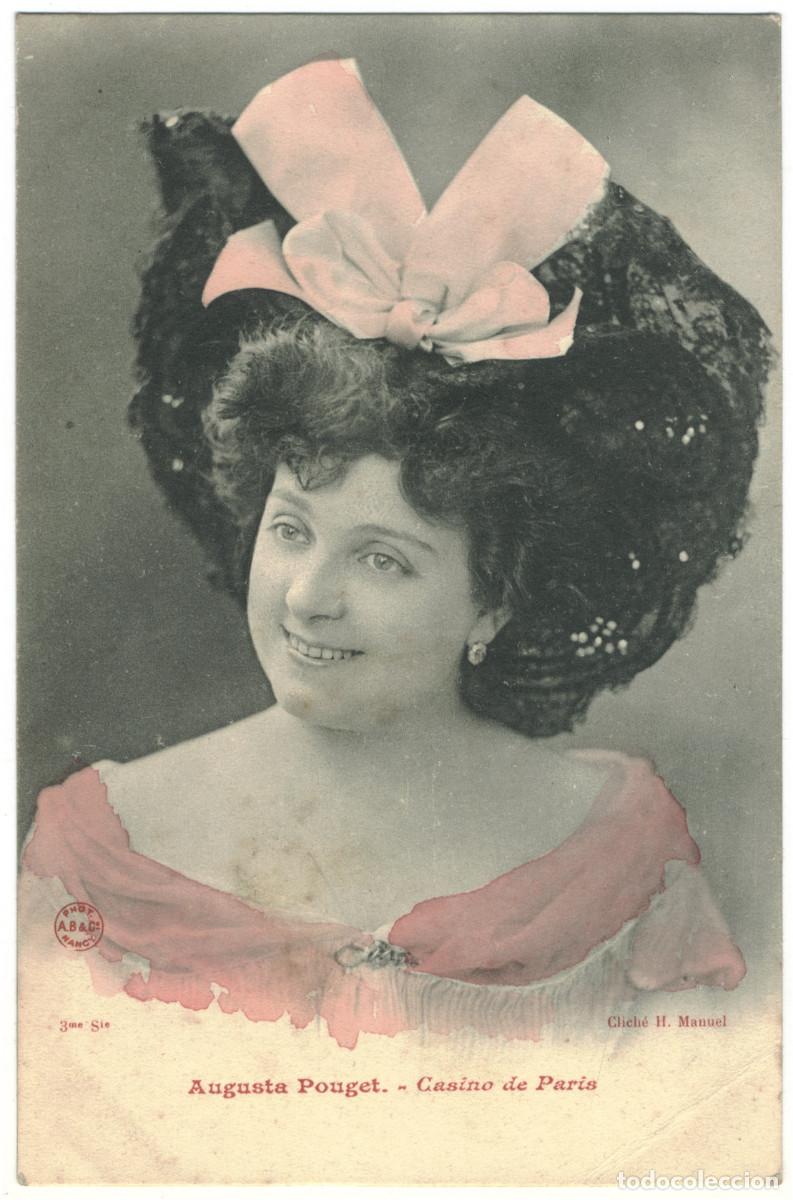 Postales: Actriz belle epoque POUGET, Augusta_AB. 3. Casino de Paris. Photo H. Manuel