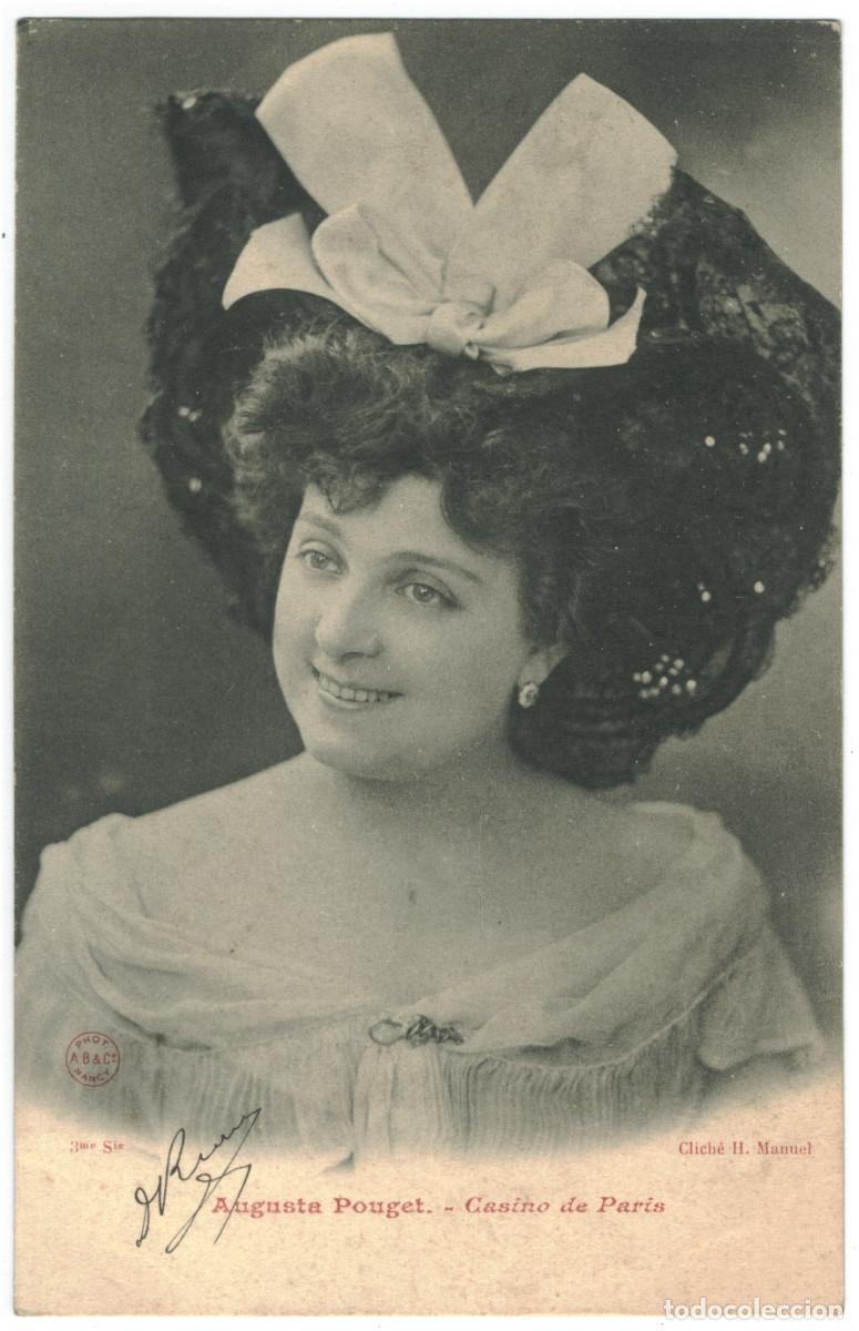 Postales: Actriz belle epoque POUGET, Augusta_AB. 3. Casino de Paris. Photo H. Manuel