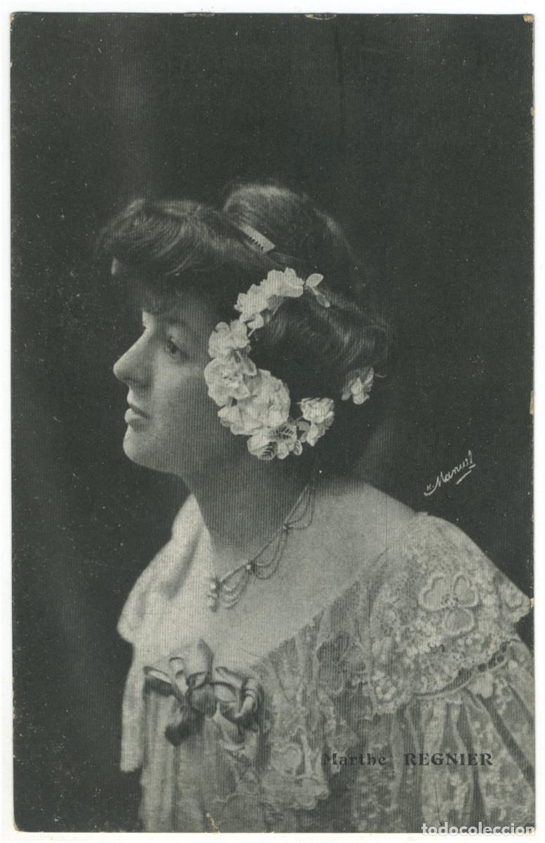 Postales: Actriz belle epoque R&Eacute;GNIER, Marthe_Chapeaux &Agrave; la piece ronde (Toulon). Photo H. Manuel