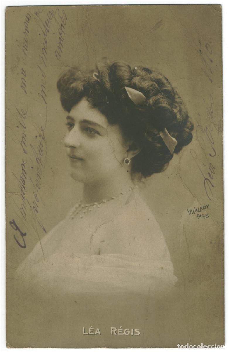 Postales: Actriz belle epoque R&Eacute;GIS, L&eacute;a_Sin datos. Photo Wal&eacute;ry. Sign&eacute;e Firmada Autograph