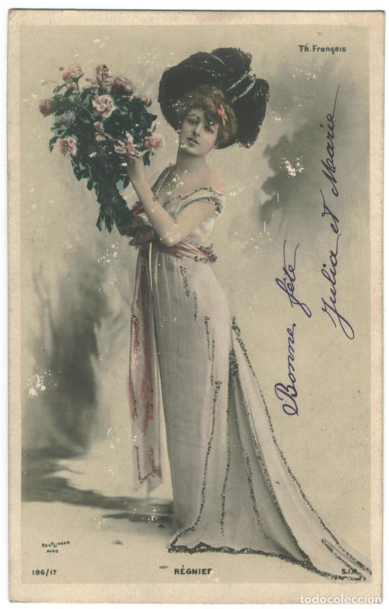 Postales: Actriz belle epoque R&Eacute;GNIER, Marthe_SIP. 186-17. Th&eacute;&acirc;tre Fran&ccedil;ais. Photo Reutlinger