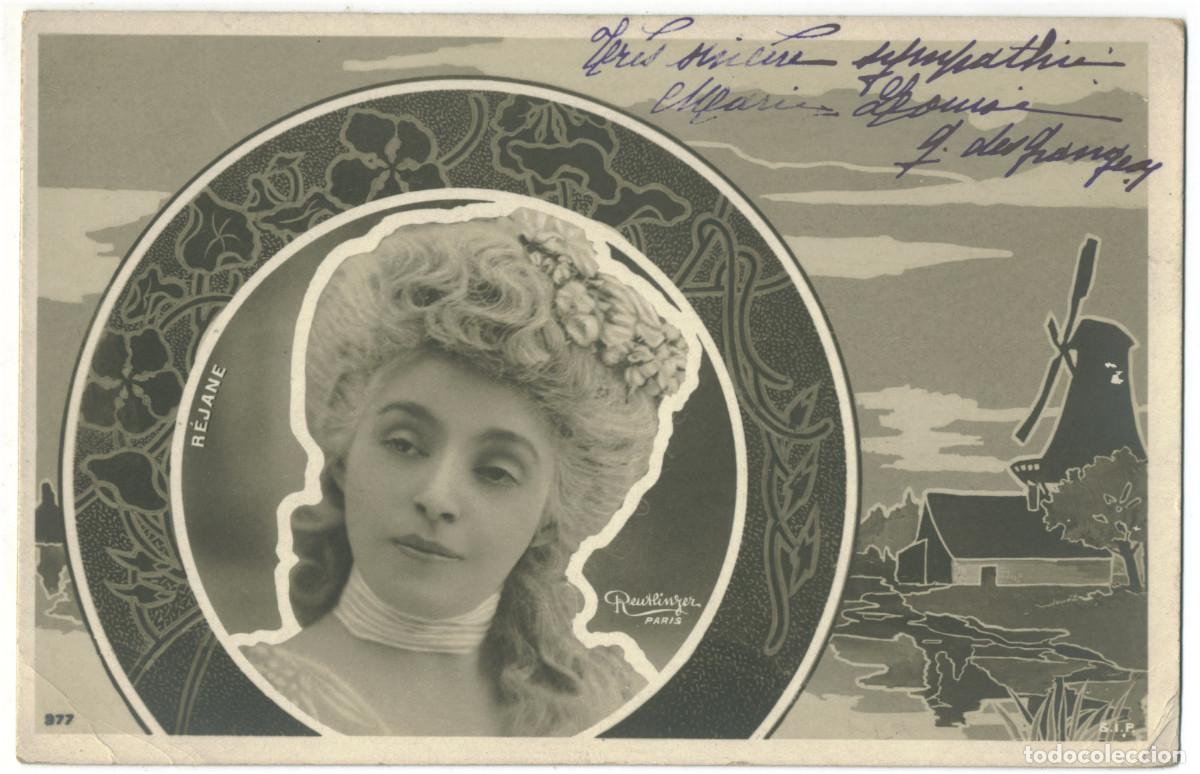 Postales: Actriz belle epoque R&Eacute;JANE-POREL, M. (Gabrielle REJU)_SIP. 977. Photo Reutlinger