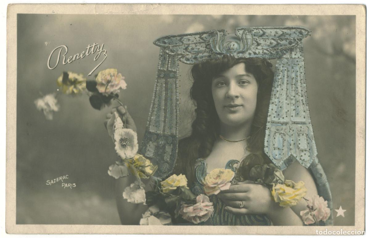 Postales: Actriz belle epoque RENETTI_&Eacute;toile. 862-113. Photo Sazerac