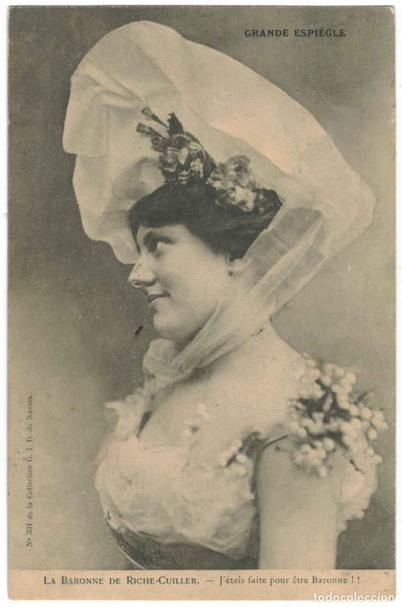 Postales: Actriz belle epoque RICHE-CUILLER, La Baronne de_GID (Nantes). 331. Grande Espi&egrave;gle