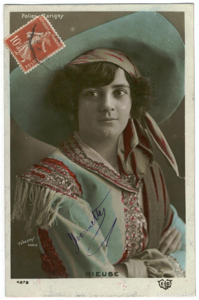 Postales: Actriz belle epoque RIEUSE_ELD. 4379. Photo Wal&eacute;ry