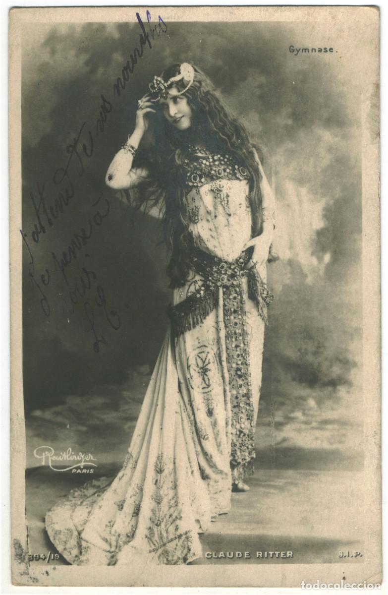 Postales: Serie 2 Postales Actriz belle epoque RITTER, Claude_SIP. 894-1 y 894-19. Gymnase. Photo Reutlinger
