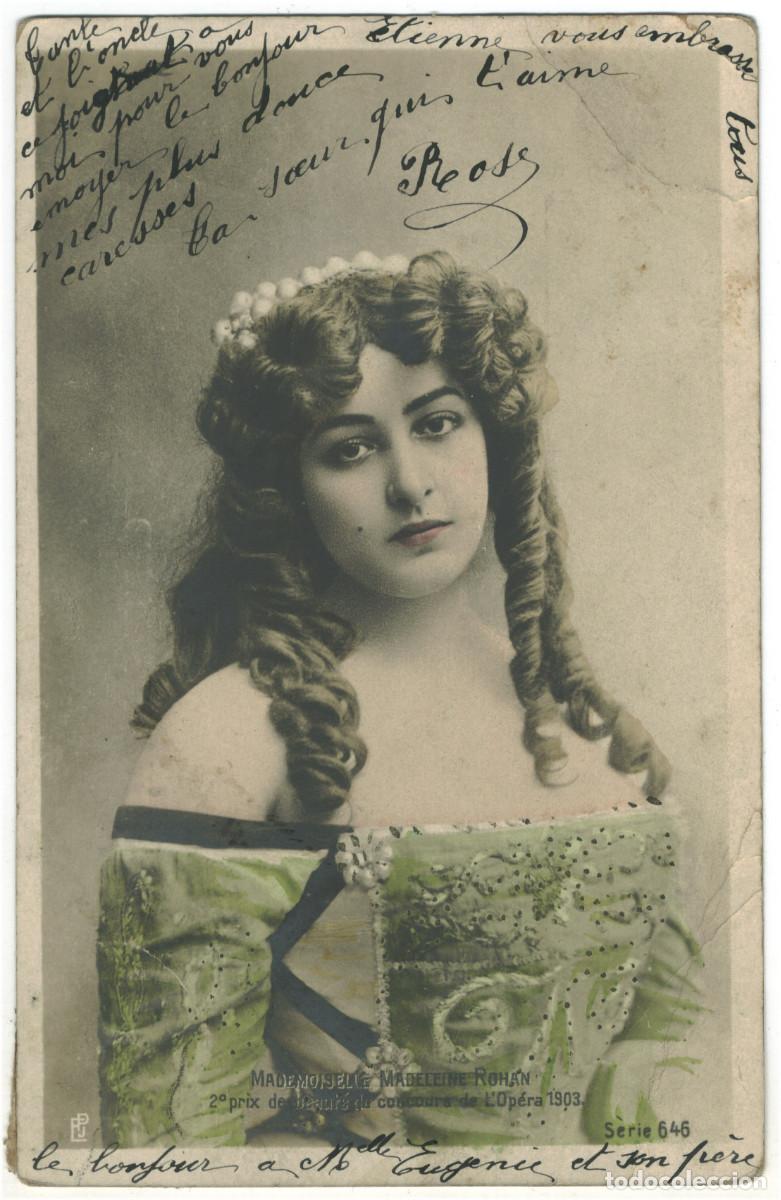 Postales: Actriz belle epoque ROHAN, Madeleine_PJ. 646. II prix du beaut&eacute; concours de l'Op&eacute;ra 1903