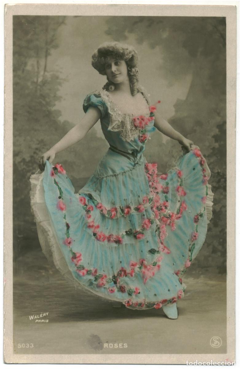 Postales: Actriz belle epoque ROSES_SIP. 5033. Photo Wal&eacute;ry