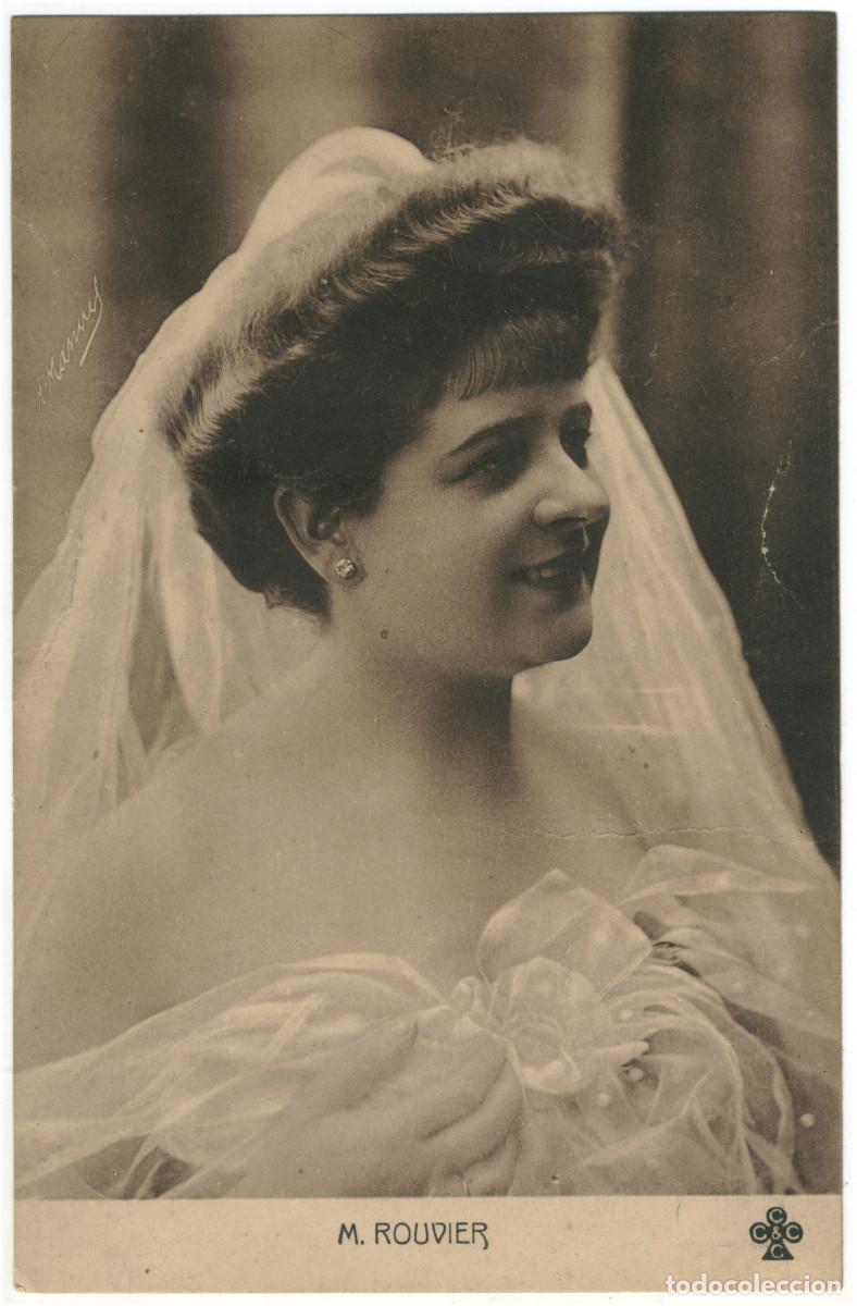 Postales: Actriz belle epoque ROUVIER, M._CCCC. Photo H. Manuel