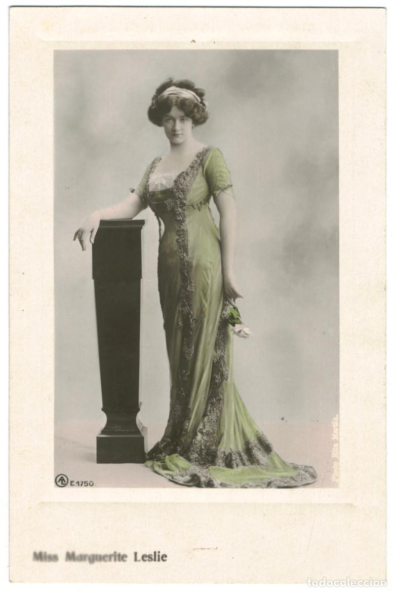 Postales: Actriz belle epoque LESLIE, Marguerite_Aristophot (AL; 1750)