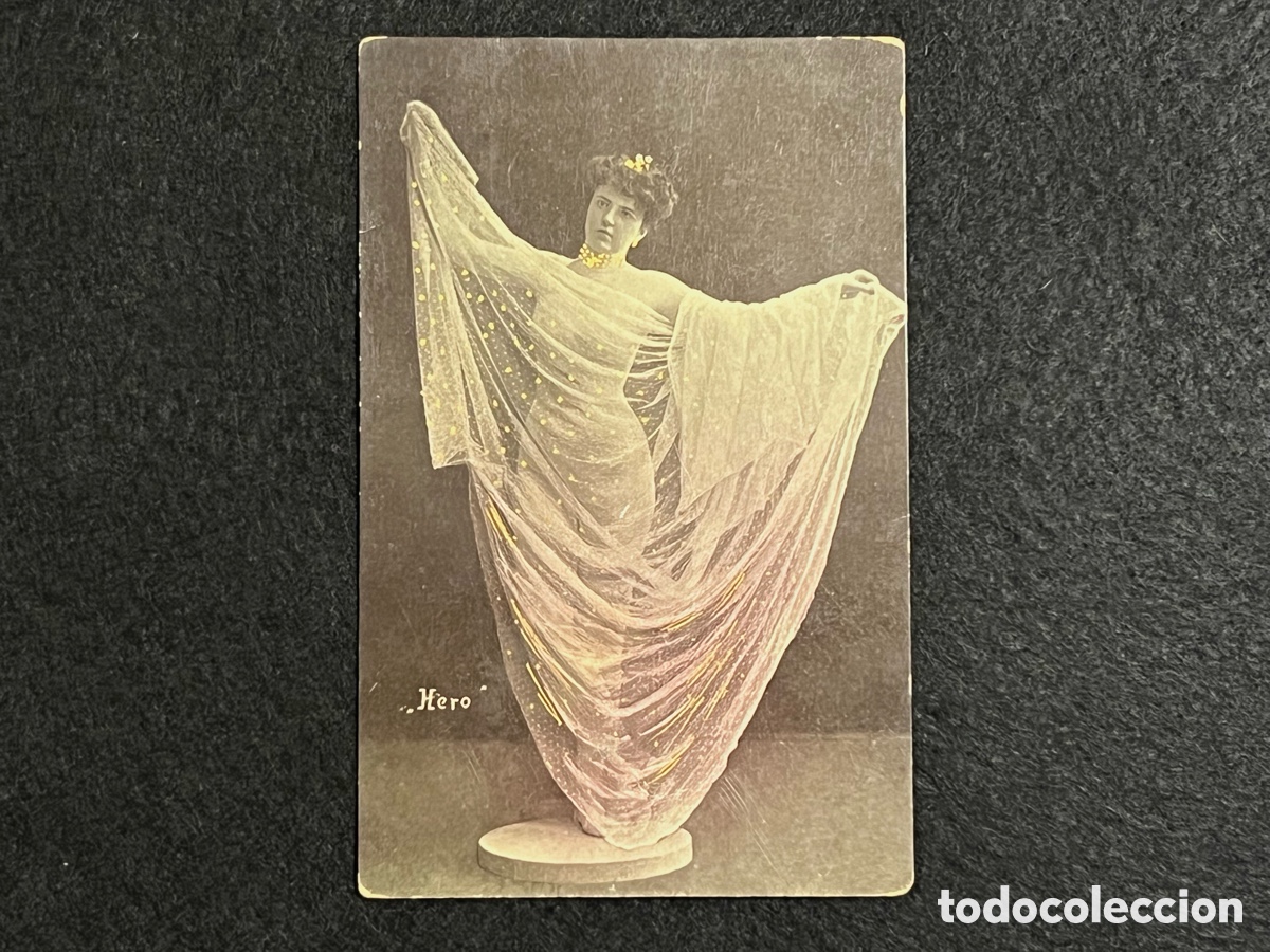 Postales: POSTAL ANTIGUA MINNIE RENWOOD BAILARINA AMERICANA MITO DE HERO BELLE EPOQUE BJ FALK CIRCULADA 1906.
