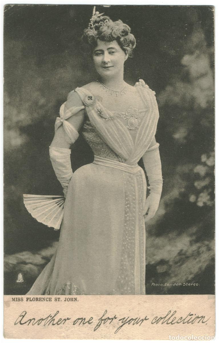 Postales: Actriz eduardiana SAINT JOHN, Florence_Raphael Tuck (Celebrities of the Stage; 695). London Stereo