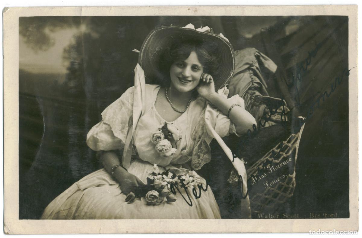 Postales: Actriz eduardiana SOMERS LERCELL, Florence_Sin datos. Photo Walter Scott. Signed Autograph Firmada