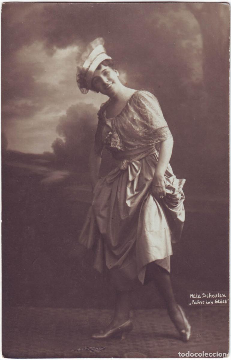 Postales: Actriz belle epoque SCHEULER, Meta_A. Mocsigay. In Fahrt ins Gl&uuml;ck