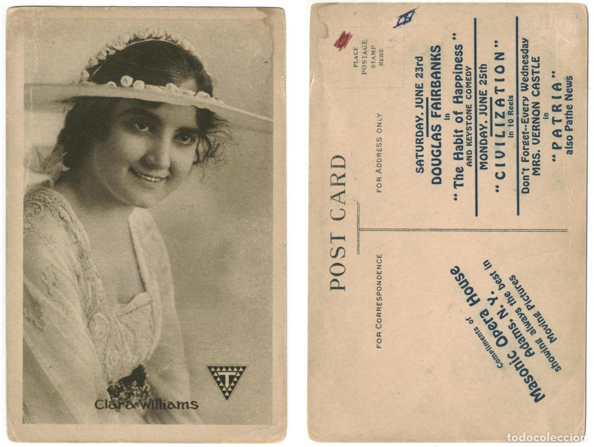 Postales: Actriz eduardiana WILLIAMS, Clara_Masonic Opera House (Adams, NY)