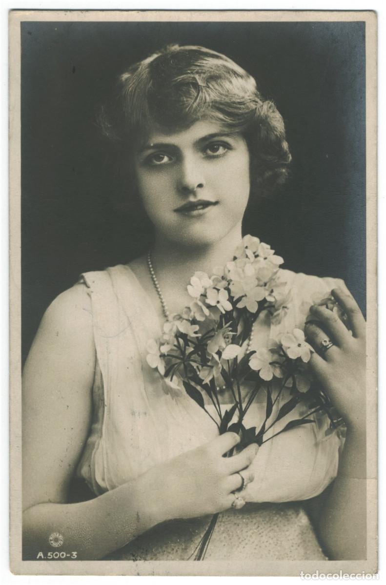 Postales: Serie 2 Postales Actriz WORTH, Constance [floral]_Rotary (British Beauty; A 500-3 y 500-6)