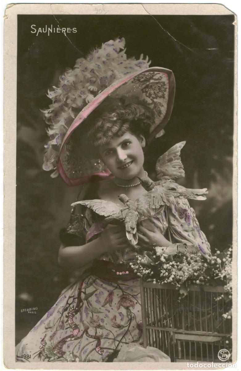 Postales: Serie 2 Postales Actriz SAUNI&Egrave;RES_SIP. 1981. Photo Stebbing