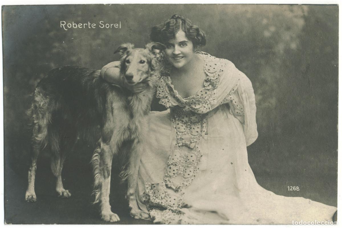 Postales: Actriz SOREL, Roberte [perro]_Fr. Groth. 1268