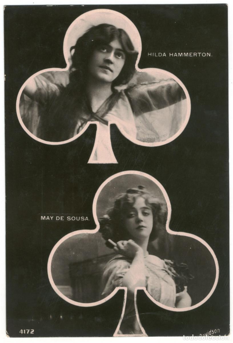 Postales: Serie 2 Postales Actriz SOUSA, May de_Davidson (Real Photographic; 4169 y 4172)